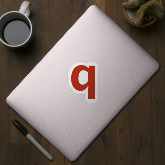 Letter q in Red Text Minimal Typography by ellenhenryart